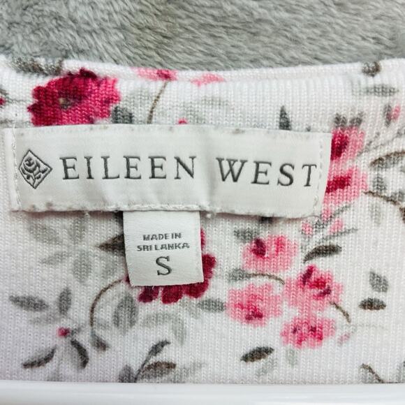 Eileen West Cottagecore Nightgown Womens S Climbing Roses Lace Knit Long Sleeve - Picture 3 of 7